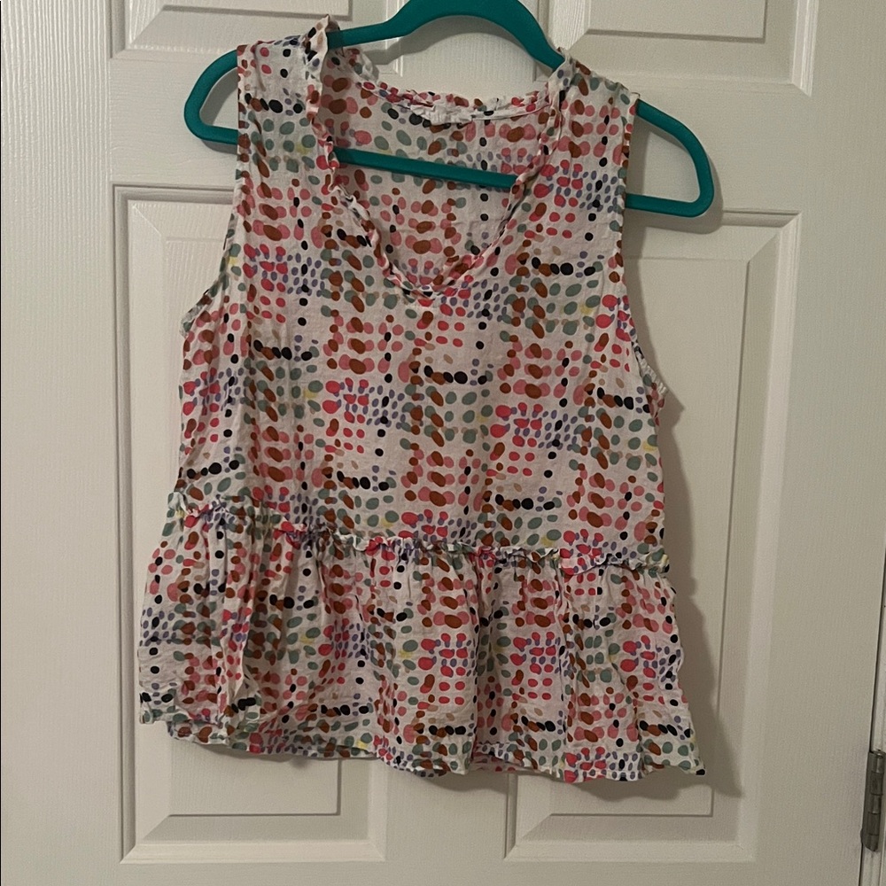 Colorful Polka Dot Sleeveless Top
